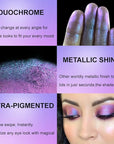 Afflano Minerals Metallic Eyeshadow - Intense Color Shifting Multichrome Sparkling Glitter, Highly Pigmented Electric Purple Duo Chrome Chameleon Eyemazing Effect