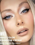 Eye shadow low saturation delicate long-lasting eye shadow palette, Monochrome Glittler Eyeshadow, pressed glitter eyeshadow, Glittle Pressed Powder Single Vegan Eyeshadow, (04 Glittle Pearl White)