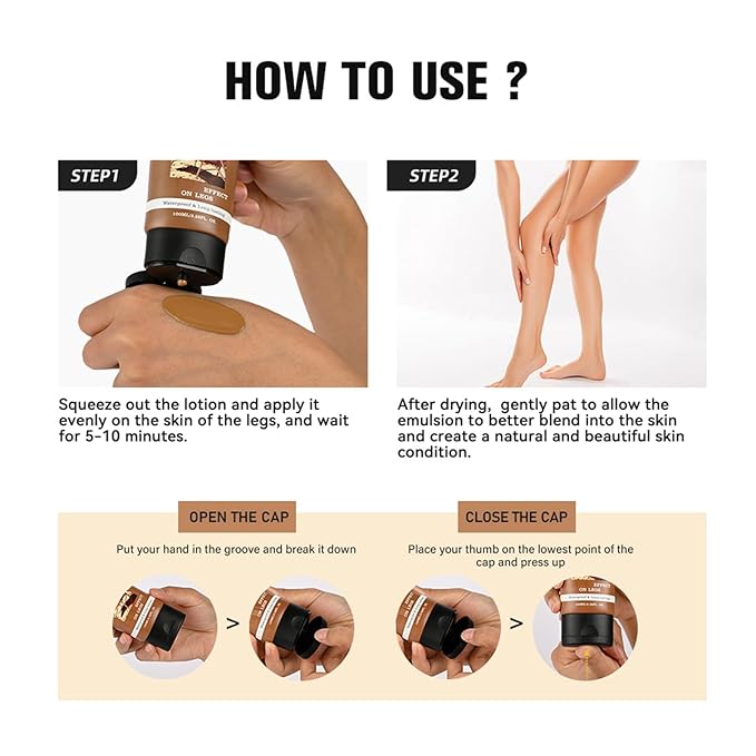 Legs Makeup Waterproof with Brush - No Transfer Body Concealer for Varicose Veins Appearance, Tattoo & Scar Cover Up for All Skin Tones, Waterproof (Medium)