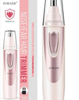 Ear and Nose Hair Trimmer Clipper - 2025 Professional Painless Eyebrow & Facial Hair Trimmer for Men Women, Battery-Operated Trimmer with IPX7 Waterproof, Dual Edge Blades for Easy Cleansing Rose Pink