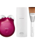 NuFACE MINI+ Microcurrent Facial Device Kit - Limited Edition FDA Cleared Face Massager Device + Microcurrent Gel Activator & Applicator Brush - Velvet Rose