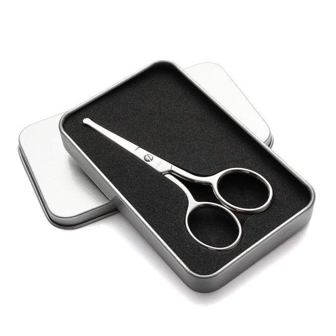 LIVINGO Premium Manicure Rounded Tip Scissors Multi-purpose Stainless Steel Cuticle Pedicure Beauty Grooming Kit for Nail, Eyebrow, Eyelash, Dry Skin, Nose Hair 3.5 inch