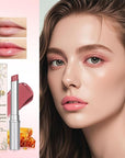 2PCS Honey Lipstick Tinted Lip Balm,Black and Pink Lipstick,Hydrating Natural Glossy Sheer Black Lip Balm,Moisturizing Makeup Lip Care for Repairing Dry Lips