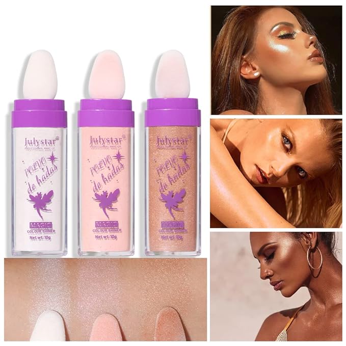 AKARY Shimmer Highlighter Powder, Fairy Polvo De Hadas