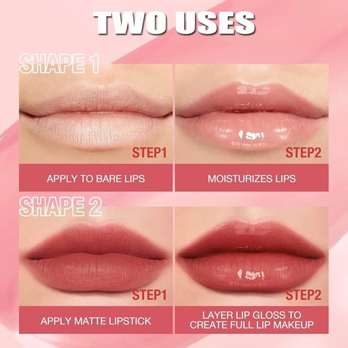 3 Color Tinted Plumping Lip Oil Gloss Set, Ultra Hydrating & Nourishing Lip Care, Smooth Glossy Shiny Transparent Plumping Lip Glow Oil (SET B)