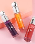 3 PCS Hydrating Lip Glow Oil Lip Stain, Moisturizing Nourishing Lip Gloss,High Shine, Smooth Finish Gloss Tinting And Non-Sticky Lip Oil For Dry Lips