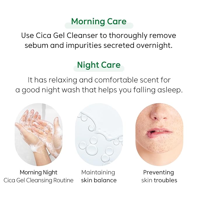THANKYOU FARMER Phyto Relieful Cica Gel Cleanser - Real Cica Leaf, Vegan, Anti-Acne, pH-Balancing, Centella Asiatica for Soothing, Day & Night Korean Face Cleanser 4.22 Fl oz