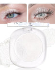 Eye shadow low saturation delicate long-lasting eye shadow palette, Monochrome Glittler Eyeshadow, pressed glitter eyeshadow, Glittle Pressed Powder Single Vegan Eyeshadow, (04 Glittle Pearl White)