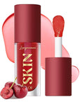 2Pack Big Brush Head Hydrating Lip Glow Oil Plumping Lip Tint, Hydrating Lip Gloss Tinted Lip Balm Transparent Lip Care, Long Lasting Nourishing Non-sticky Fresh Texture (Strawberry + Cherry)