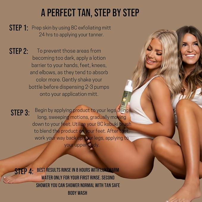 Chocolate Glaze Tanning Mousse | Easy Application & Instant Gratification | Dries Immediately Without Leaving You Sticky | Non-Scented, Streak Free (Dark)