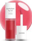 NOONI Korean Hydrating Lip Oil - Appleplum | Long-Lasting, Moisturizing, Plumping, Revitalizing for Dry Lips, Waterproof, No Peel Off, Korean Tint, Hydrating, Nourishing Crystal Clear, 0.12 FL Oz