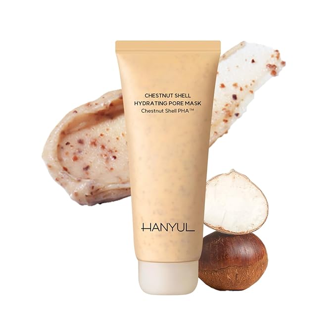 HANYUL Chestnut Shell Hydrating Pore Mask | Wash Off type, Deep Cleansing for Dry Skin with Chestnut Shell & PHA, Gentle Exfoliation, Moisturizing and Refining, Korean Skincare, 3.39 fl.oz.