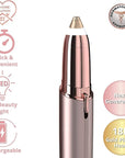 Gurelax Women's Electric Eyebrow Trimmer with Replacement Blades, Precision LED Light, Safe and Instant Painless Hair Remover