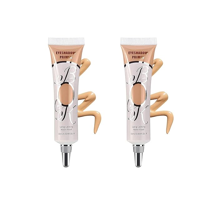 2 Pack Matte Eyeshadow Primer for Oily Lids Black Eyeshadow No Crease Eye Primer Makeup Eyeshadow Base Waterproof & Smudge-proof & Long Lasting Cream Liquid Eye-shadow for All Shadows (Set C)