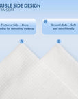 Disposable Face Towels Travel, 12"×12" Extra Large Face Towelettes, Ultra Soft Facial Towels for Sensitive Skin, Makeup Remover Dry Wipes, 60 Count (3 Packs of 20)