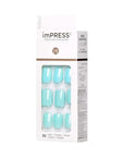 KISS imPRESS Press-On Manicure, Nail Kit, PureFit Technology, Short Press-On Nails, 'Rain Check', Includes Prep Pad, Mini Nail File, Cuticle Stick, and 30 Fake Nails (Pack of 2)