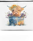 Western cosmetic bag highland cow