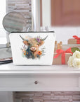 Western cosmetic bag highland cow