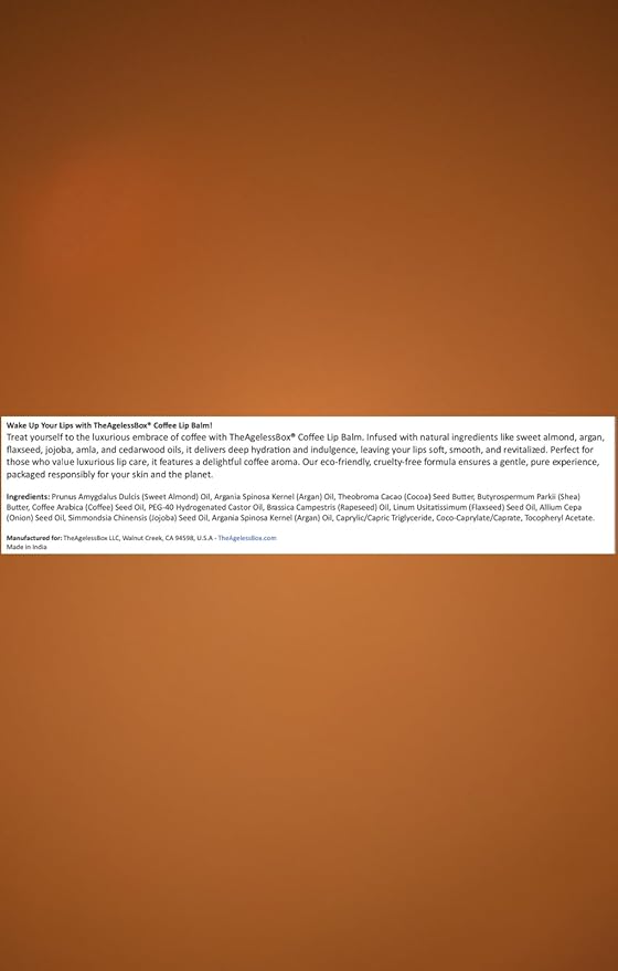 Lip Balm – Natural Moisturizing Lip Care, Organic Plant-Based Formula with Cold-Pressed Oils & Antioxidants, Vegan, Cruelty-Free (4.25 gm, coffee)