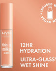 NYX PROFESSIONAL MAKEUP This Is Milky Gloss, Vegan Lip Gloss, 12 Hour Hydration - Milk & Hunny (Sheer Light Honey)