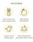 SKINFOOD Pineapple Peeling Gel 3.38 fl.oz. (100ml) - Pineapple & Aloe AHA Deep Facial Exfoliating Gel, Eliminates Sebum, Skin Clear and Blemish-Free - Dead Skin Remover for Face - Facial Peel