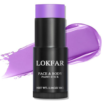 Purple Face Body Paint Stick, Eye Black Stick for Sports, Waterproof Full-Coverage Purple Face Makeup for Halloween Ursula Witch Cheshire Cat Cosplay Makeup