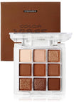 Neutral Nude Brown Eyeshadow Palette, 9 Colors Glitter Matte Eye Shadow Palette Makeup, Rose Gold Dark Brown Bronze Eyeshadow Palette, Highly Pigmented Waterproof Chocolate Eyeshadow Palette