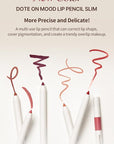 Heart Percent Dote On Mood Lip Pencil Slim, Defines and Fills Creamy Lip Liner Retractable Lipstick Pencil with Built-In Sharpener, M1. Mauvish Mood