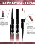 Kaely 2-in-1 Matte Lipstick and Lip Liner, Liquid Lip Stain Makeup for women Long Lasting Waterproof Smudge Proof, labiales matte mate larga duracion listip 24 hours originales, 34 Mauve