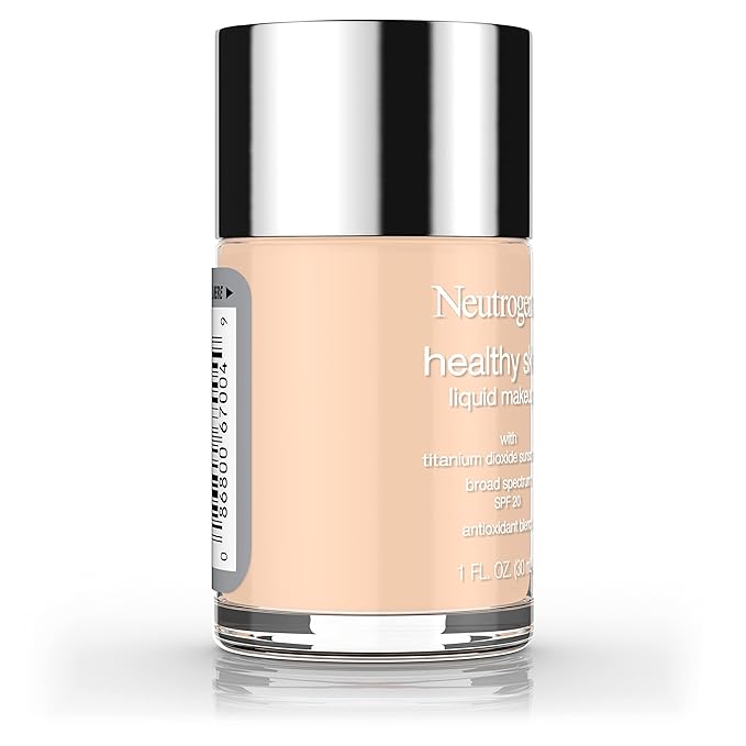 Neutrogena Healthy Skin Liquid Foundation Makeup with Broad Spectrum SPF 20 Sunscreen, Lightweight, Medium Coverage Makeup with Sunscreen and Pro-Vitamin B5, Nude 40, 1 fl. oz