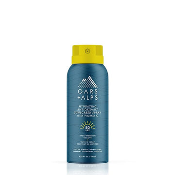 Oars + Alps Hydrating SPF 50 Sunscreen Spray, Infused with Vitamin C and Antioxidants, Water and Sweat Resistant, TSA Friendly, 1.87 Oz