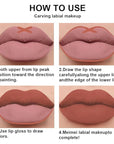 evpct 2Pcs Reddish Brown Neutral Color Lip Liner and Matte Lipstick Makeup Sets Vegan Lipstick Lip Liner and Gloss Set Lip Stain Long Lasting Waterproof 24 33#