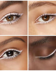 Kaely 2Pcs Quartz Queen White Gel Eyeliner Pencil, Natural Cream Eye Liner Waterproof Smudge Proof, Matte Waterline Eyeliner Eyeshadow Stick, Brighten Eye Makeup, Vegan & Cruelty-Free