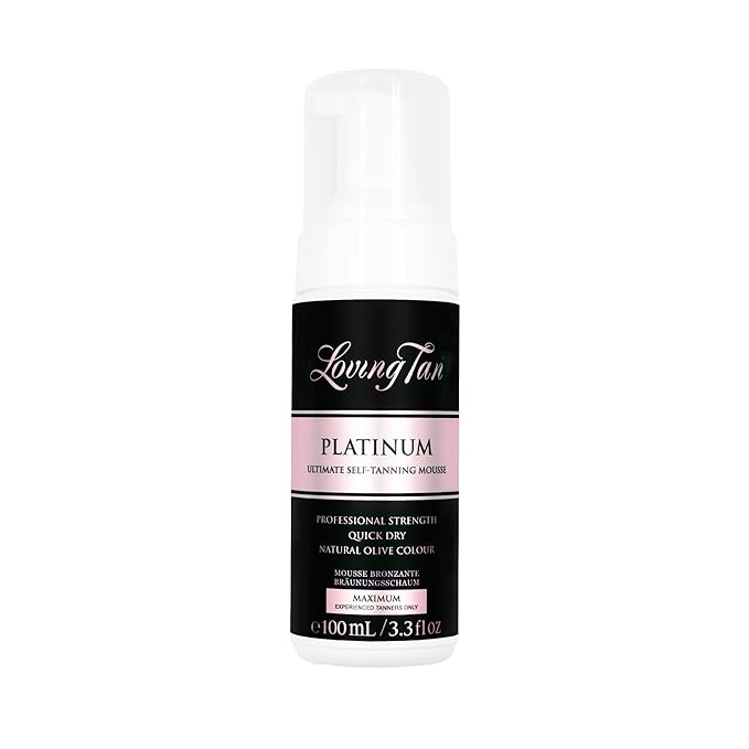 Loving Tan Platinum Mousse, Dark - Streak Free, Natural Looking, Professional Strength Sunless Tanner - 5+ Self Tan Applications per Bottle, Cruelty Free, Naturally Derived DHA - 3.3 Fl Oz