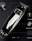 Royal Clips Hair and Beard Fade Kit – Professional Clipper, Trimmer & Foil Shaver Bundle for Men, Complete Haircut Set for Barbers, Home Use & Grooming – 5-Hour Battery, 10pcs Limit Combs, Silver