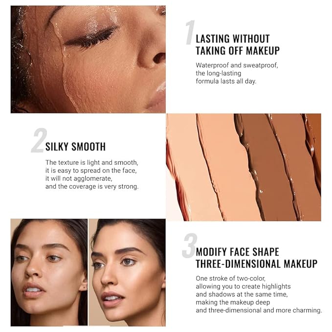 evpct 4 Color Contour Stick Makeup Set Concealer