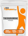 BulkSupplements.com Theobromine Powder - Theobromine Supplement, Nootropic Supplement - Energy Support, Gluten Free, 400mg per Serving, 1250 Servings, 500g (1.1 lbs) (Pack of 1)