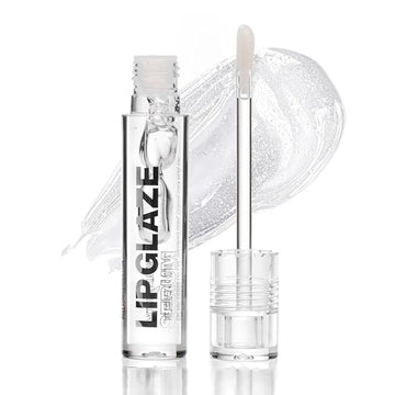 Palladio Lip Glaze Serum, Hydrating Lip Gloss with Peptides & Hyaluronic Acid for Plump, Smooth, and Nourished Lips – Vegan, High-Shine, Non-Sticky Finish (Crystal Ice)