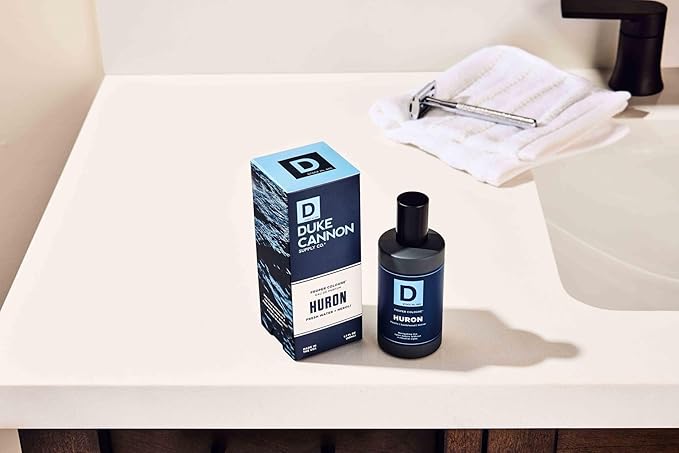 Duke Cannon Proper Cologne Huron | Men's Eau de Parfum | Fresh Water and Neroli | Aquatic, Fresh, Long-Lasting Scent | 1.7 fl oz
