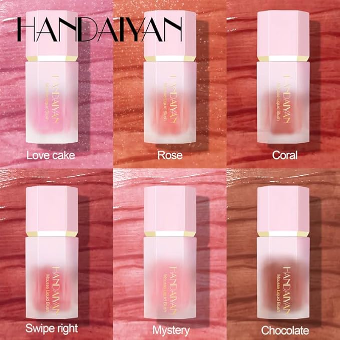AKARY Soft Cream Blush Makeup, Velvet Mousse Liquid 06 Chocolate