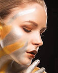 MEICOLY Silver Face Body Paint Stick for Halloween SFX Cosplay Tin Man Makeup,Silver Face Paint for Adults and Kids,Waterproof Eye Black Stick for Baseball Softball Football Lacrosse