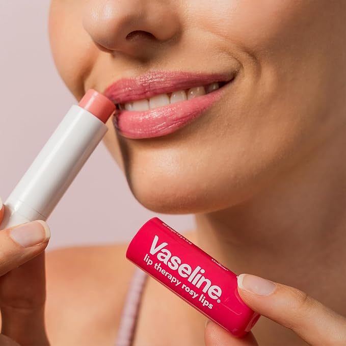 Vaseline Lip Therapy Variety 4-Pack – Rosy Lips + Cocoa Butter Moisturizing Lip Balm with Vitamin E, 0.16 Oz Ea