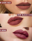 2Pcs Longwear Liquid Lip Liner Stain Marker Pen Set Long Lasting Waterproof, Dark Black Cherry Wine Red Matte 24 Hour Lip Liner and Lipstick Combo, Color Stay Lipliner All Day, Lip Stains peel off