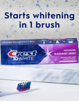 Crest 3D White Advanced Teeth Whitening Toothpaste, Radiant Mint, 3.3 oz, Pack of 2