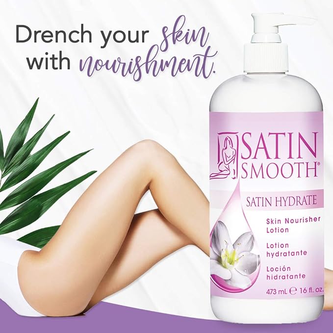 SATIN SMOOTH Post Wax Lotion - Hydrating Skin Nourisher for Smooth & Healthy Skin, After Wax Care Treatment, 16 fl oz