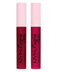 NYX PROFESSIONAL MAKEUP Lip Lingerie XXL Matte Liquid Lipstick - Pack of 2 (Sizzlin', Stamina)