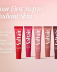 Saltair Hydrating Lip Oil Balm, Clear and Tinted Lip Gloss, Essentials Shades 5-Pack. Moisturizing Vegan Conditioning for Dry Cracked Lips with Glossy High-Shine Finish. Coconut Vanilla Flavor