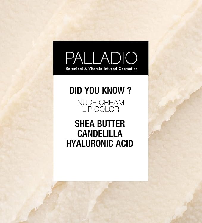 Palladio Long-Wear Cream Lip Color Liquid Lipstick, transfer proof high intensity color pigment, smooth lightweight formula, cream color matte finish, all day wear (Nakie)