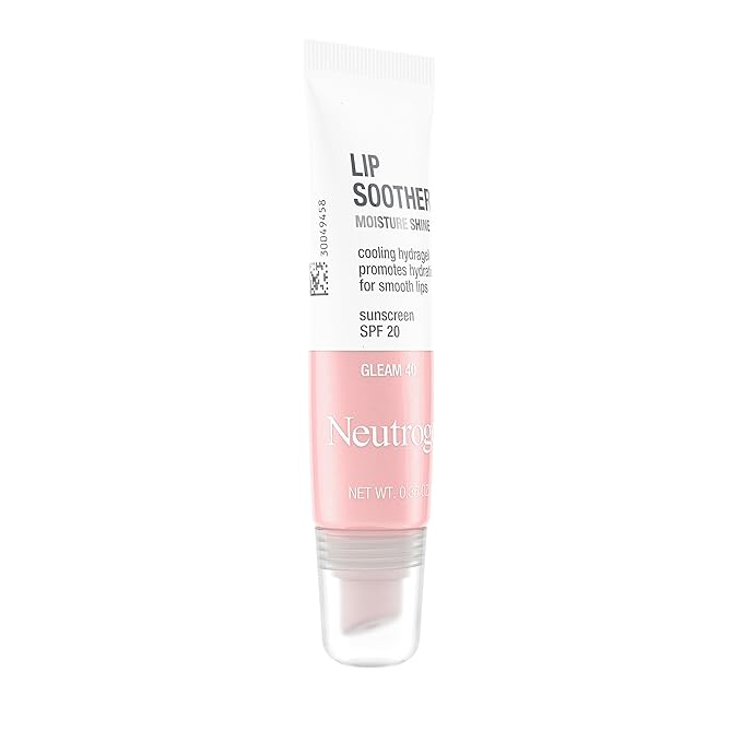 Neutrogena MoistureShine Lip Soother Gloss with SPF 20 Sun Protection, High Gloss Tinted Lip Moisturizer with Hydrating Glycerin and Soothing Cucumber for Dry Lips, Gleam 40, .35 oz