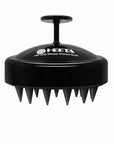 HEETA Scalp Massager Hair Growth, Soft Silicone Scalp Scrubber Shampoo Brush for Exfoliation, Dandruff Removal Head Massage Stress Relax, Wet & Dry Use for Thick Thin Curly Hair Care, Whole Black